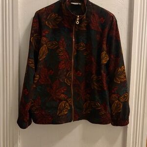 Floral Patterned Jacket with Zipper
